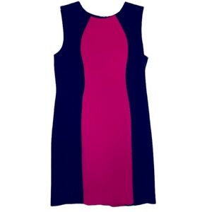 Tahari ASL two tone dress , black and fuchsia, size 16